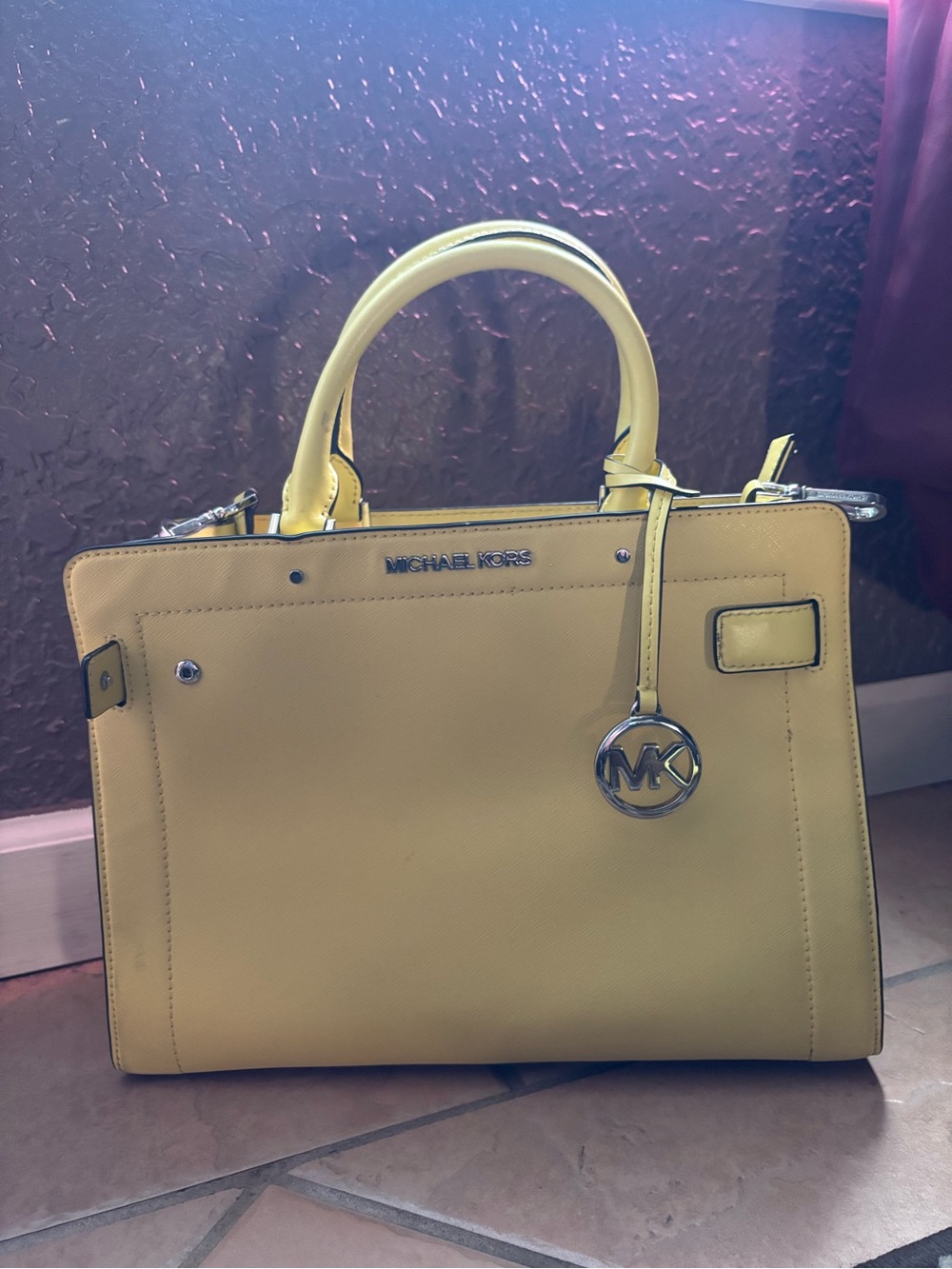 Michael Kors Lemon Yellow Saffiano Leather Satchel